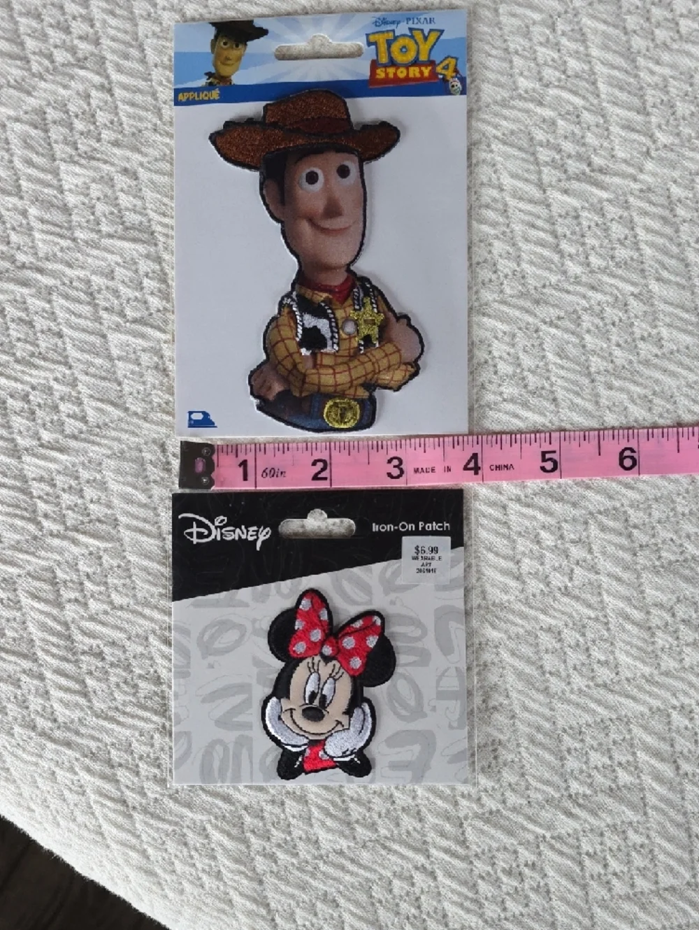 Toy Story & Disney Iron-On Patch Set Of Five Buzz-Woody-Minnie-Turtle 'Ohana' - Picture 3 of 6